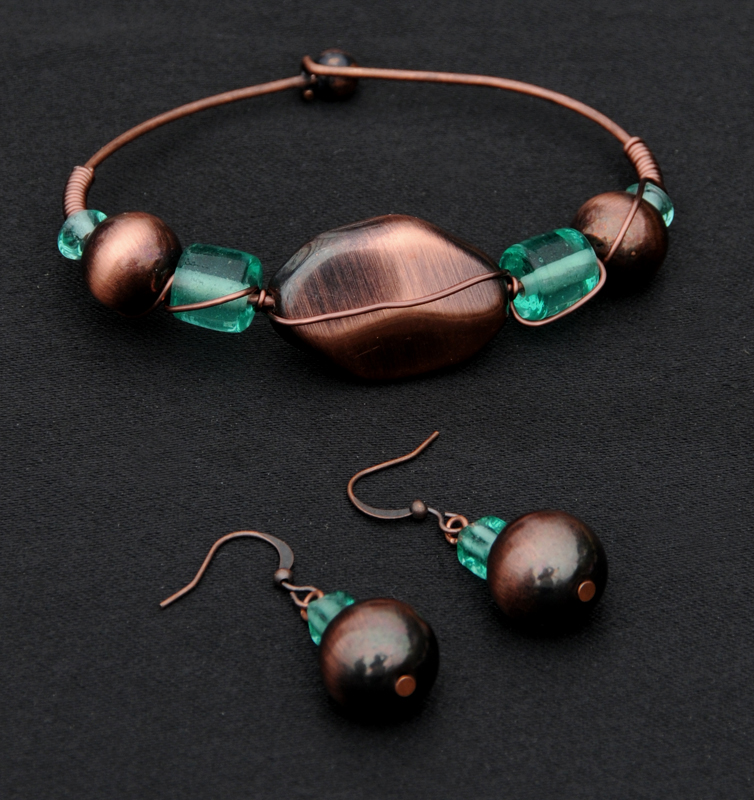 Dichroic and Copper Bracelet